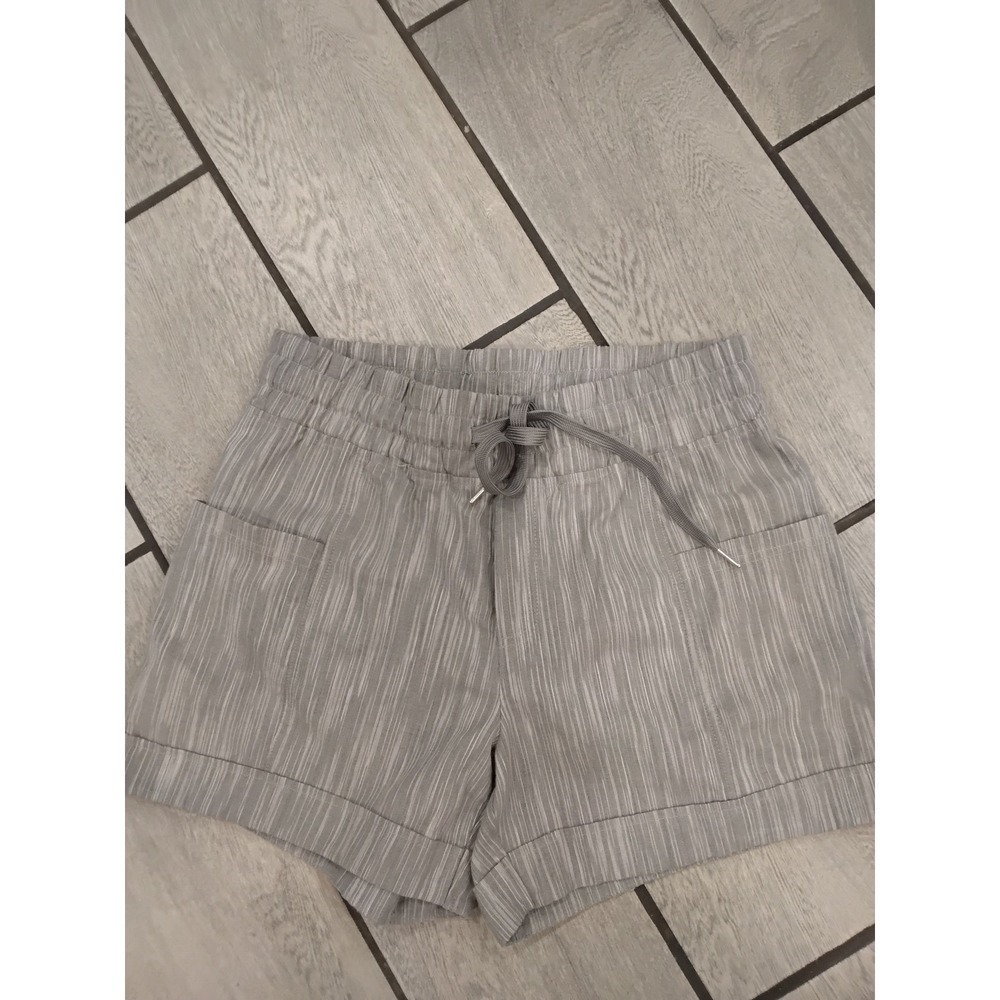 Pacific‎ Trail Womens Grey Space Dye Elastic Waist Drawstring Casual Shorts Med